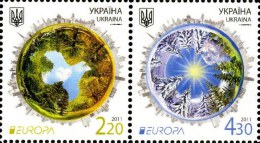 CEPT 2011 Ukraine -2 V Setenant  - Paper -MNH** - 2011
