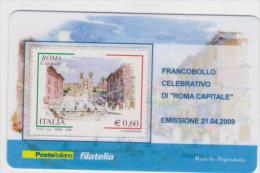 2009 - ITALIA -  TESSERA FILATELICA   "ROMA CAPITALE" - Cartes Philatéliques