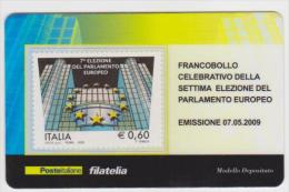 2009 - ITALIA -  TESSERA FILATELICA   "SETTIMA ELEZIONE DL PARLAMENTO EUROPEO" - Cartes Philatéliques