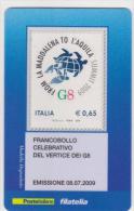 2009 - ITALIA -  TESSERA FILATELICA   "VERTICE DEL G8" - Cartes Philatéliques