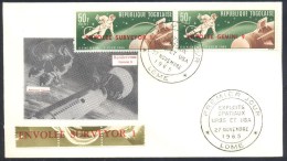 Togo 1965 FDC Cover: Space Weltraum; Space Walk Stamps; Overpint Surveyor 1; Gemini 9; Astronaut Cernan Space Walk - Afrique