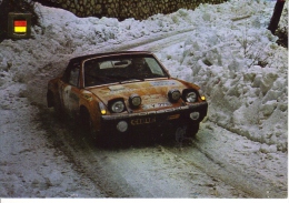 Monte-Carlo Rallye 1971  -  Porsche 914  -  Gerard Larrouse/Jean-Claude Perramonde   -  Carte Postale - Rallyes