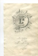 EX LIBRIS CIRCA 1880 LIEZ RAT BLE LIVRE LETTRE L Z - Bookplates