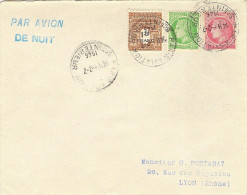 AIR FRANCE 1°liaison Postale De Nuit Paris-Lyon-(Marseille-Nice) Rare Pli D´escale 02/07/46 - Primeros Vuelos