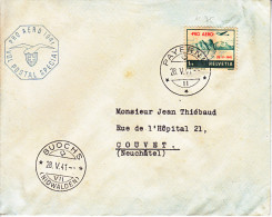 LETTRE AVEC CACHET PRO AERO 1941-VOL SPECIAL-AFFR. F35/ET/-VOL BUOCHS-PAYERNE-C=165.-- - Autres & Non Classés