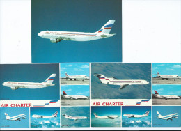 AVIATION- AIR CHARTER Filiale D´AIR FRANCE Et AIR INTER  Lot De 3 Cartes (2) Scan R/V Des 3 Cartes (Airbus AVION) - 1946-....: Modern Era
