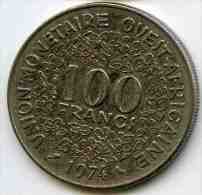 Afrique De L´Ouest West African States Union Monétaire 100 Francs 1974 BCEAO UMOA KM 4 - Sonstige – Afrika