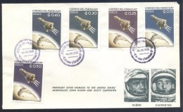 Paraguay 1962 FDC Cover - Space Raumfahrt - Astronauts Glenn, Carpenter; Mercury Gemini - Sud America