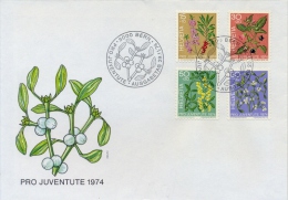 Switzerland 1974 FDC Pro Juventute Poisonous Plants Of The Forest - Plantas Tóxicas