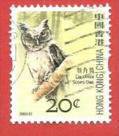 HONG KONG USATO - 2006 - UCCELLI - Collared Scops Owl - 20 Hong Kong Cent - Michel HK 1388 - Usati