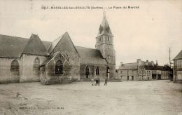 CPA MAROLLES LES BRAULTS , Quartier De L'église - Marolles-les-Braults