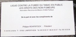 LIGUE  CONTRE LA FUMEE DU TABAC EN PUBLIC,LE DROITS DES NON-FUMEURS - Documentos