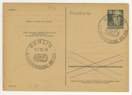 ALLEMAGNE GERMANY DEUTSCHLAND - 1952 - BERLIN Entier Postal - Postal Stationary - Ganzsachen - Lettres & Documents