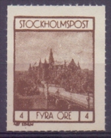 SWEDEN : ## STOCKHOLMSPOST ## : 4 öre – MNH : ARCHITECTURE,BRUG,PONT,BRIDGE, - Local Post Stamps