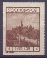 SWEDEN : ## STOCKHOLMSPOST ## : 4 öre – MNH : ARCHITECTURE,BRUG,PONT,BRIDGE, - Emissions Locales