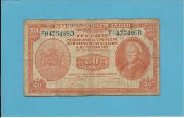 NETHERLANDS INDIES - 50 CENTS - 02.03.1943 - Pick 110 - Queen Wilhelmina - 2 Scans - Indie Olandesi