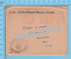 London ( On Her Britannic Majesty´s Service, Cover London 1958 Official Paid In Flag  To USA) Recto/Verso - Oficiales