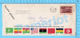 New York ( ACCRA GHANA Envelope  Cover N.Y. 1958 Ghana Philatelic Agency To Amesbury Mass,  Many Flags) Recto/Verso - Lettres & Documents