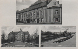 AK Restaurant Riesa Gasthof Gröba Schlageter Schule Hafen Stahlwerk ? Eisenbahn Bobersen Röderau - Riesa