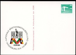 DDR PP18 D2/025a Privat-Postkarte AUSSTELLUNG Magdeburg 1989  NGK 3,00 € - Private Postcards - Mint