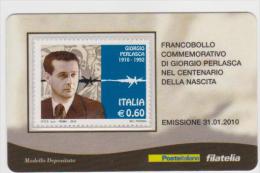 2010 - ITALIA -  TESSERA FILATELICA   "CENTENARIO DELLA NASCITA DI GIORGIO PERLASCA" - Cartes Philatéliques