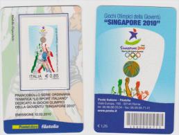 2010 - ITALIA -  TESSERA FILATELICA   "GIOCHI OLIMPICI DELLA GIOVENTU SINGAPORE" - Tarjetas Filatélicas