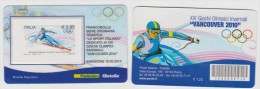 2010 - ITALIA -  TESSERA FILATELICA   "GIOCHI OLIMPICI INVERNALI VANCOUVER 2010" - Cartes Philatéliques