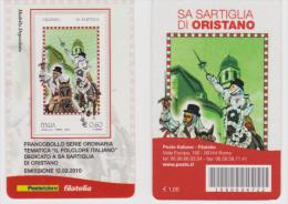 2010 - ITALIA -  TESSERA FILATELICA   "SA SARTIGLIA DI ORISTANO" - Cartes Philatéliques