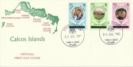 Caicos Islands 1981 Royal Weeding, Postmarked South Caicos, FDC - Turcas Y Caicos
