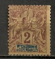 Timbres - Océanie - Nouvelle-Calédonie - 1892 - 2 C. - - Ongebruikt