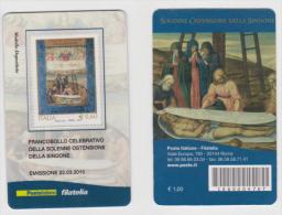 2010 - ITALIA -   TESSERA  FILATELICA   "SOLENNE OSTENSIONE DELLA SINDONE" - Cartes Philatéliques