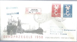 FDC EUROPA 1958 : FDC 18 Enveloppes Différentes De Plusieurs Pays - 1958