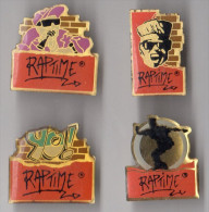 LOT DE 4 PIN´S MUSIQUE RAPTIME RAP - Lotes