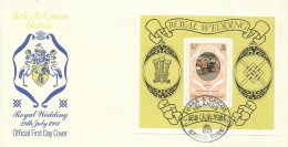 Turks & Caicos Islands 1981 Royal Wedding Miniature Sheet FDC - Turks E Caicos