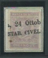 MARCA DA BOLLO - TASSA FISSA CENT.5 - ANNULLO TIPOGRAFICO - Revenue Stamps