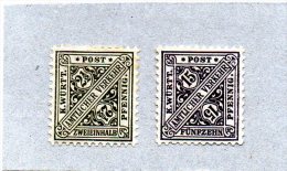 B - 1916 Wuerttmberg ( 2 1/2 E 15 P Nuovi Linguellati) - Mint