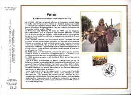 16,467 Bel CEF PTT Soie 467 343 2249    Tourisme Folklore Furnes Procession Pénitents CS - Carte Souvenir FDC Feuillet S - Cartas Commemorativas - Emisiones Comunes [HK]