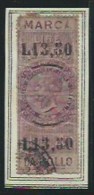 MARCA DA BOLLO - REGNO D´ITALIA  -MARCHE PER CAMBIALI L. 13,50 SU L.4 - Revenue Stamps