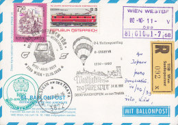 Austria Registered Einschreiben WIEN Label 1980 Card Karte Aufgabeschein (2 Scans) - Ballonpost