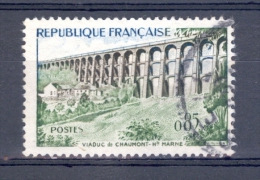 1960    N°   1240  VIADUC DE CHAUMONT  OBLITÉRÉ NUANCE COULEURS - Oblitérés