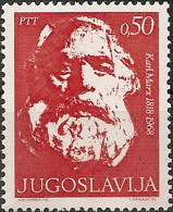 YUGOSLAVIA 1968 150th Birth Anniversary Of Karl Marx MNH - Unused Stamps