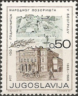 YUGOSLAVIA 1968 Centenary Of Serbian National Theatre Belgrade MNH - Unused Stamps