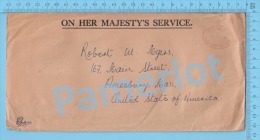 OHMS 1958 ( Cover Official Paid, Bathurst Gambia, To Amesbury Mass. USA, Signed Post Master,G.B. Coat  ) Recto/Verso - Gambia (...-1964)