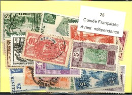 25 Timbres Guinée Francaise Avant Indépendance - Sonstige & Ohne Zuordnung