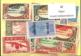 25 Timbres Niger Avant Indépendance - Otros & Sin Clasificación