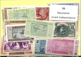 50 Timbres Mauritanie Avant Independance - Otros & Sin Clasificación