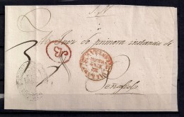 1848, VALLADOLID, ENVUELTA DE PLICA JUDICIAL CIRCULADA A PEÑAFIEL, BAEZA Y MARCA "AB" DE ABONO - ...-1850 Prephilately