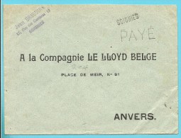 Brief Met Naamstempel SOIGNIES En Stempel PAYE !! (noodstempels)!! - Noodstempels (1919)