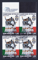 2013 SAN MARINO "JUVENTUS CAMPIONE D´ITALIA 2012/2013" QUARTINA ANNULLO PRIMO GIORNO - Used Stamps