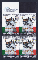 2013 SAN MARINO "JUVENTUS CAMPIONE D´ITALIA 2012/2013" QUARTINA ANNULLO PRIMO GIORNO - Usados